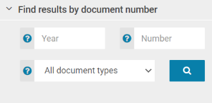 Screenshot showing how to search by document number